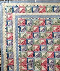 VTG QUEEN SIZE COTTON HANDMADE AND MACHINE CRAFTED MULTICOLORED PATCHWORK QUILT